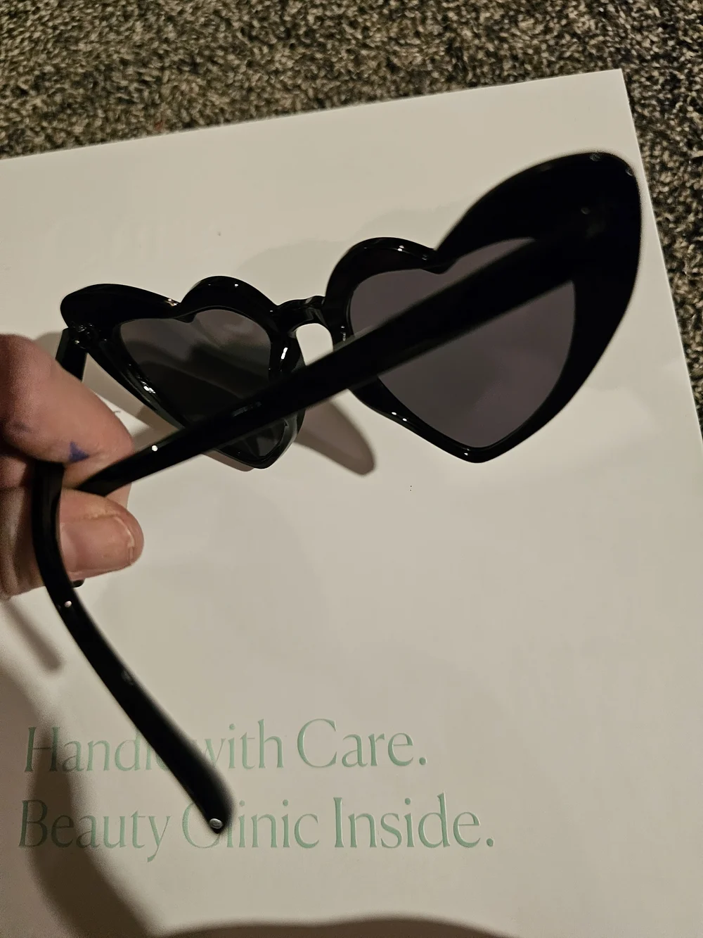 Women's Heart-Shaped Black Sunglasses